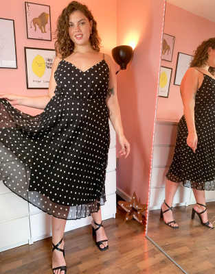 asos black and white spotty dress