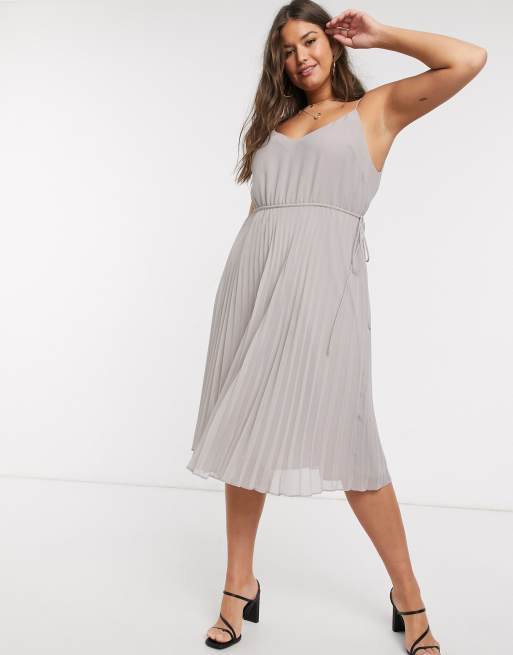 Asos grey shop pleated dress