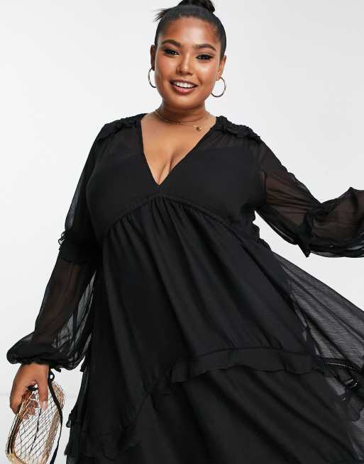 Asos black hotsell dress plus size