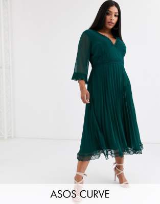 asos plus size green dress