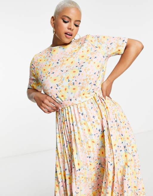 pastel midi dress with sleeves French Embroidered TENCEL Midi Dress Pastel Floral Full Embroidery  Hand-beaded Neckline Cotton Lining