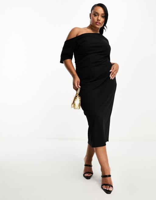 Plain black 2024 pencil dress