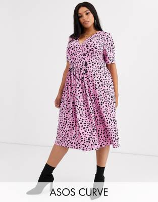 asos pink leopard dress