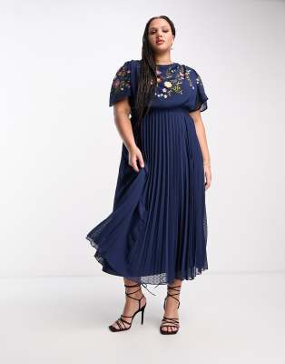 Aubrey Crow Skull Embroidered Twist Front Midi Dress main image 0