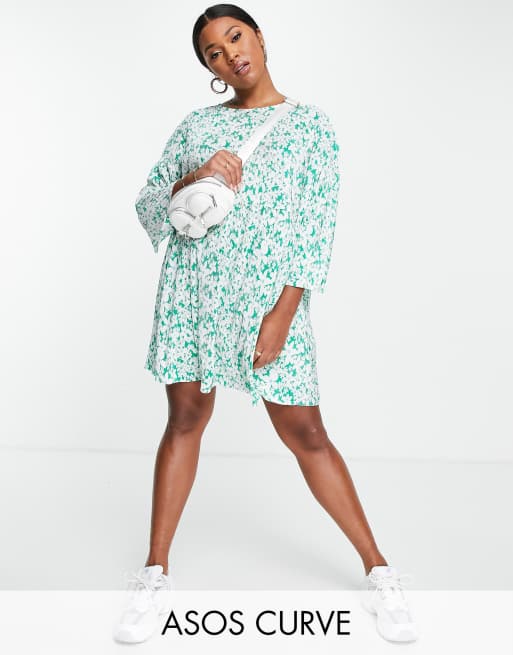 Asos green ditsy dress hotsell