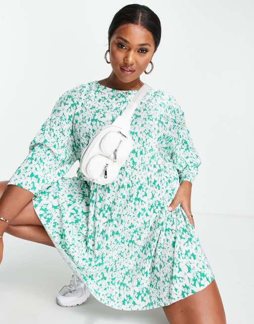 Asos green shop ditsy dress