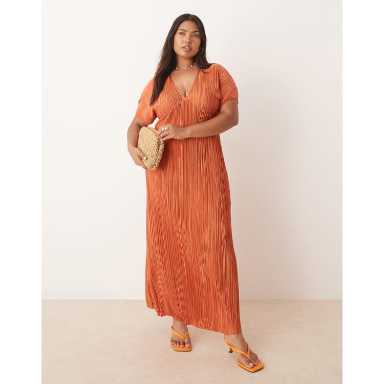 asos rust midi dress ASOS DESIGN wrap midi dress with tie side in rust