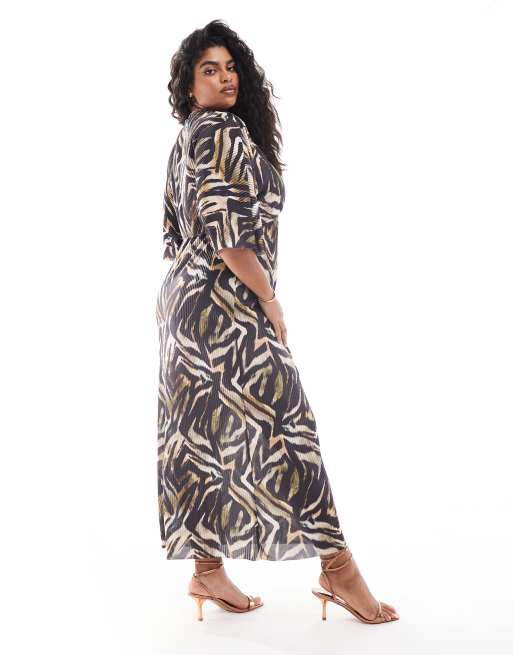 Asos design pleated midi dress with batwing sleeves best sale