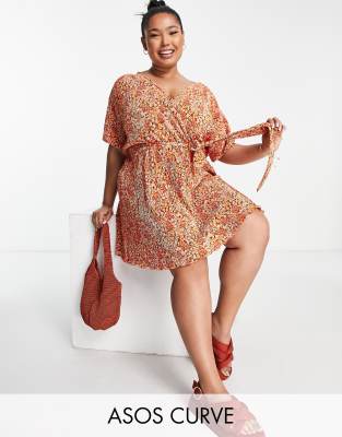 asos curve orange dress