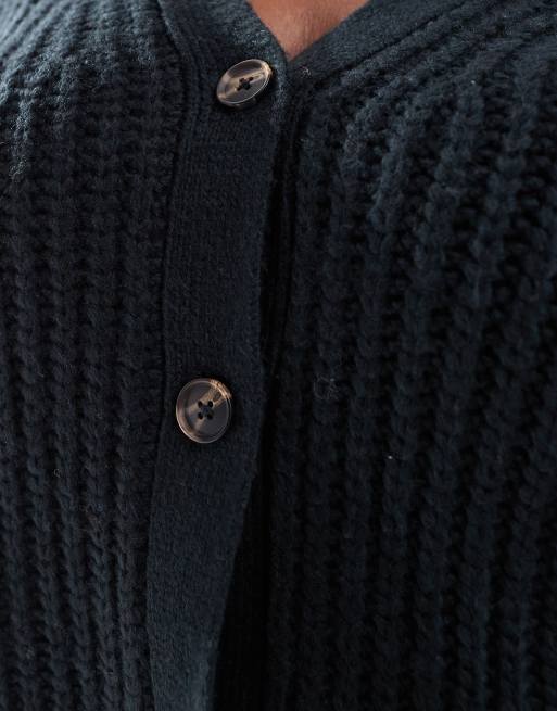 ASOS DESIGN Curve - Pluizig geribbeld vest met V-hals in zwart, 2 van 4