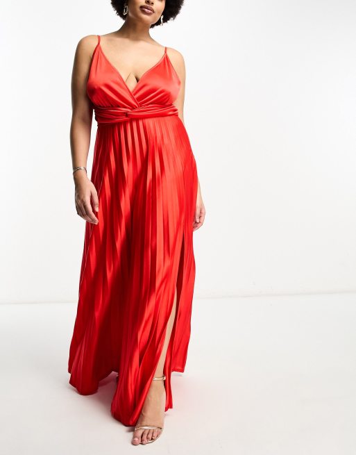 Plus slinky plunge outlet split maxi dress