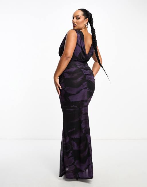 Black and purple maxi 2024 dress