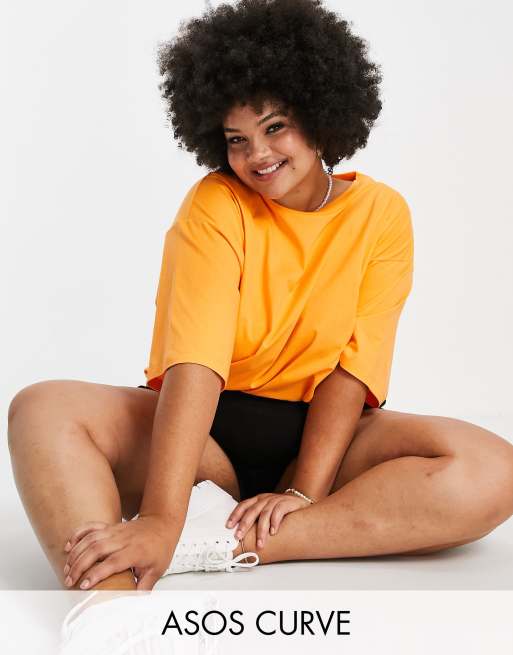 ASOS DESIGN Curve – Pomarańczowy T-shirt oversize