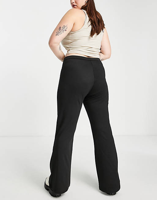 Women Curve ponte flare trouser in black 