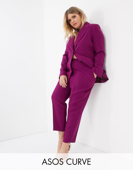 ASOS DESIGN relaxed suit pants in purple