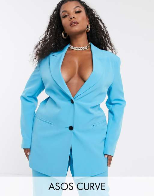 ASOS DESIGN Curve pop blue suit, 2 of 3