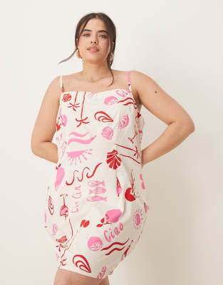 Asos Curve Asos Design Curve Poplin Cami Mini Dress