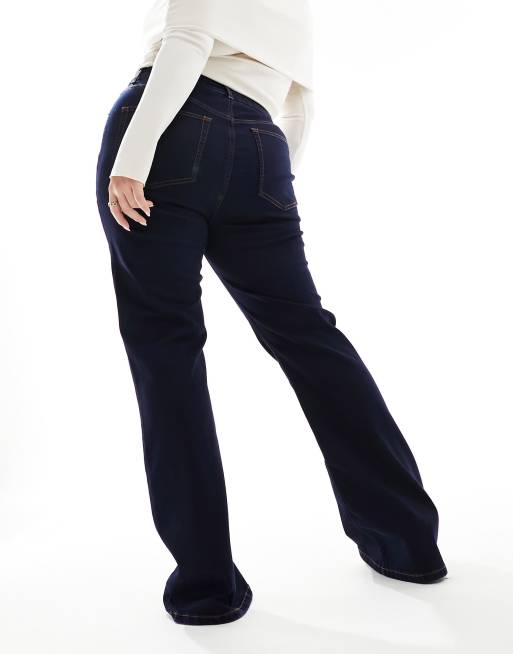 Blue 5 Pocket Stretch Flared Jeans, Denim