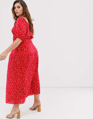 asos plus size red dress