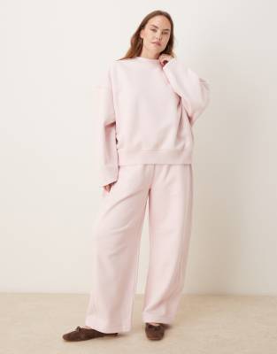 Asos Curve Asos Design Curve Premium 500gsm Cocoon Sleeve Sweatshirt In Pink