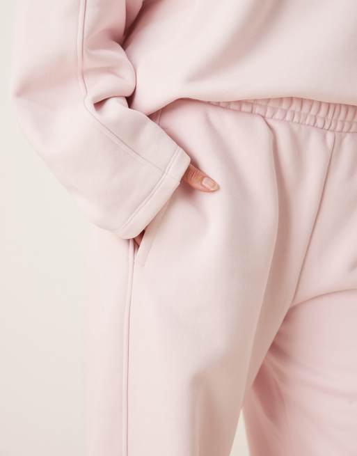 ASOS DESIGN Curve premium 500gsm seamed barrel leg jogger in pink, 4 of 5