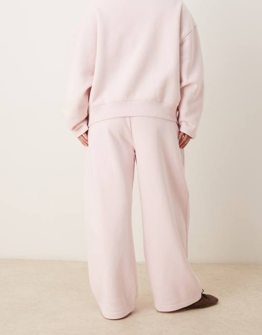 ASOS DESIGN Curve premium 500gsm seamed barrel leg jogger in pink, 5 of 5