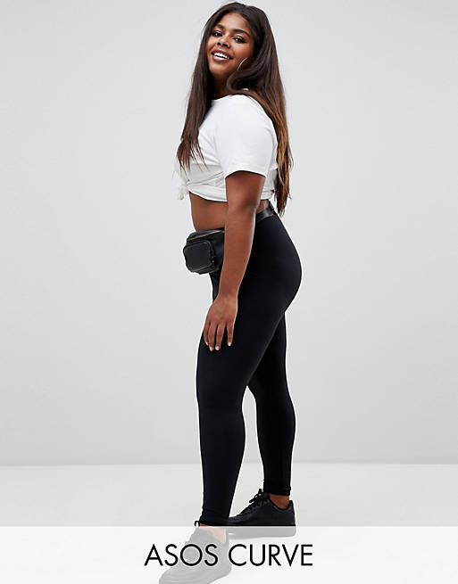 ASOS DESIGN – Curve premium – Extra mjuka leggings i bomull-modal