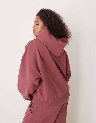 Asos Curve Asos Design Curve Premium Heavyweight 500gsm Hoodie With Balloon Sleeves In Purple