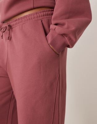 Asos Curve Asos Design Curve Premium Heavyweight 500gsm Seamed Wide Leg Sweatpants In Purple