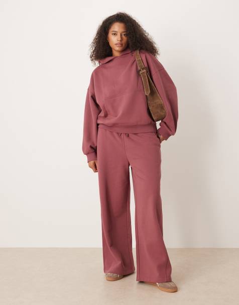 ASOS DESIGN Curve premium heavyweight 500gsm set in dark rose - view 1