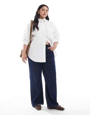 Asos Curve Asos Design Curve Premium Oxford Shirt-white In White