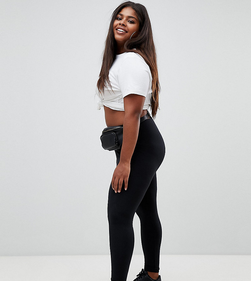 Plus-size leggings by ASOS DESIGN High rise Just like your standards Plain design Why complicate things? Close-cut bodycon fit
