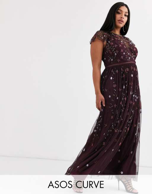 Plus size sale mesh maxi dress