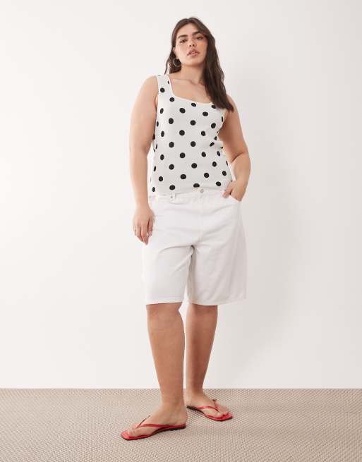 ASOS DESIGN Curve – Prickigt, kompakt linne med fyrkantig halsringning, 2 av 4