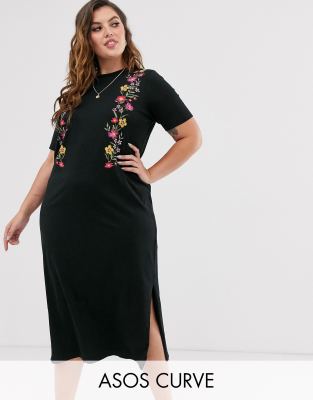 asos black dress with flowers
