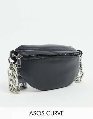 silver chain bum bag