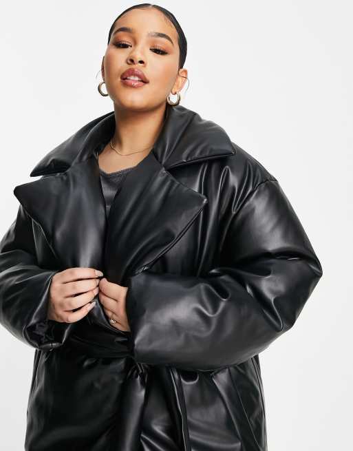 Asos plus best sale size leather jacket