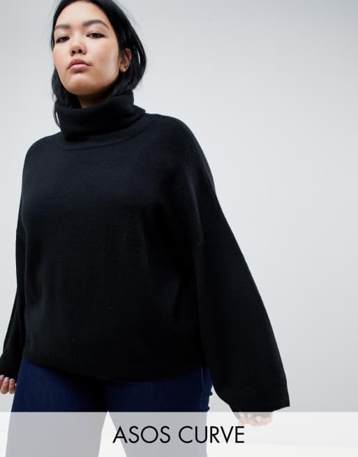 ASOS DESIGN Curve - Pull col roulé oversize