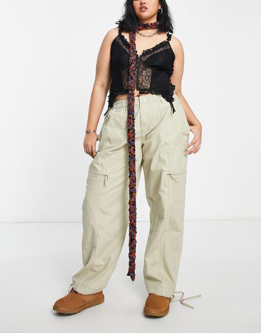 ASOS DESIGN clean pull on cargo pants in Sage