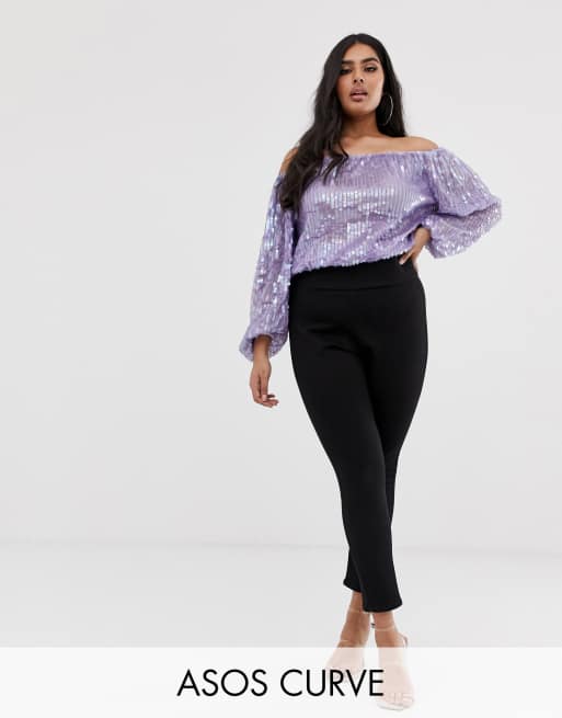 ASOS DESIGN Curve pull on jegging in clean black