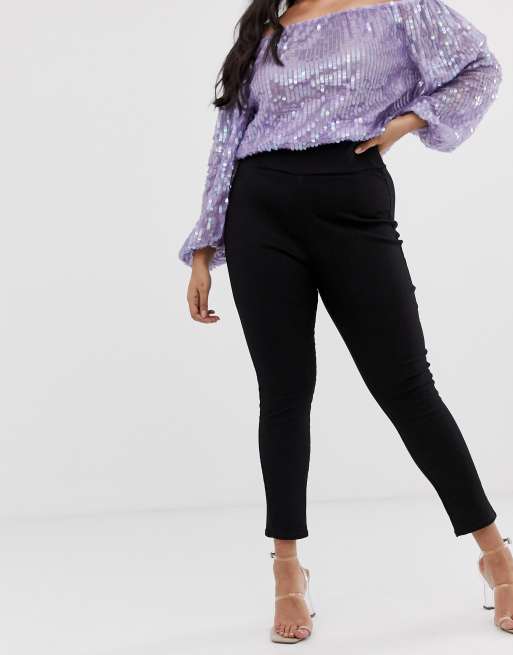 ASOS DESIGN Curve pull on jegging in clean black, 4 of 4