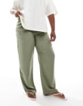 [ASOS DESIGN] ASOS DESIGN Curve pull on pants in olive-Green XL Olive