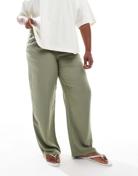 ASOS DESIGN Curve pull on trousers in olive - view 1