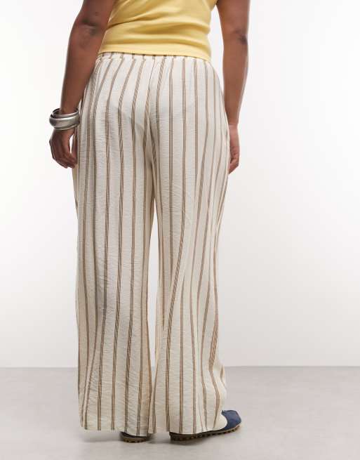 ASOS DESIGN Curve pull on trousers in stripe, 4 of 5