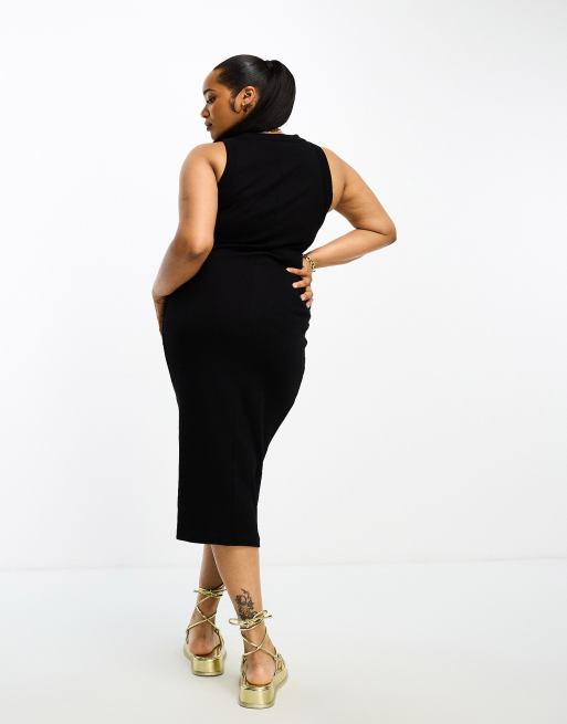 Plus size store black tank dress