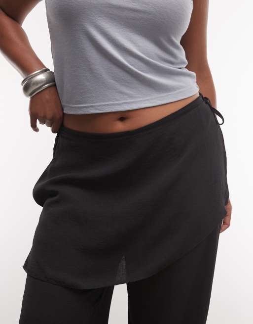 ASOS DESIGN Curve raka byxor med kjoldetalj i svart, 3 av 5