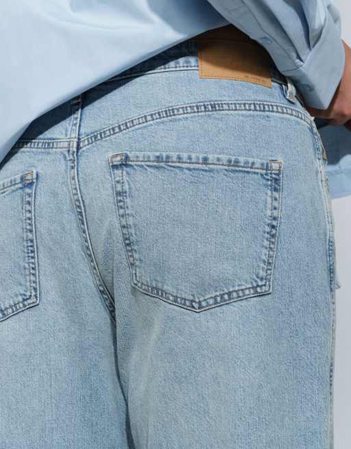 ASOS DESIGN Curve raka jeans med vida ben i ljusblå tvätt, 5 av 5