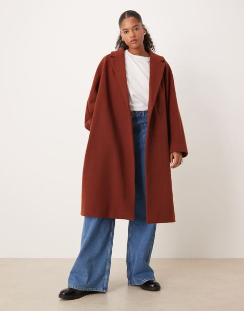 ASOS DESIGN Curve – Rdzawy płaszcz - view 1