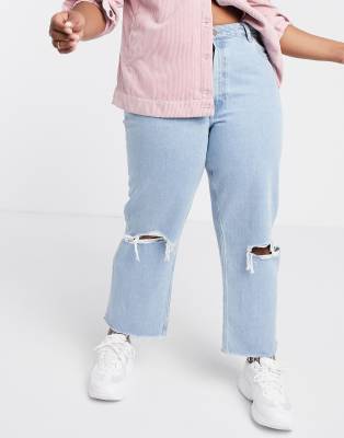 authentic raw hem straight leg jeans