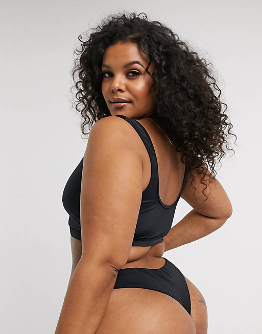 ASOS DESIGN curve recycled mix and match thong bikini bottom in